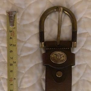 Vintage Leather brown belt w/ brass buckle